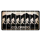 Colorado Black|White Mountains Cut License Plate Strips (Set of 8) Bigfoot