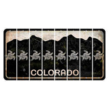 Colorado Black|White Mountains Cut License Plate Strips (Set of 8) Sea Turtle