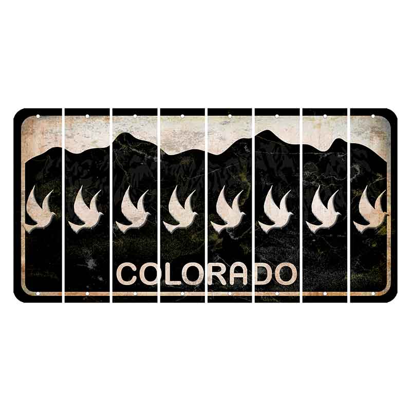 Colorado Black|White Mountains Cut License Plate Strips (Set of 8) Dove