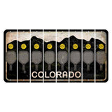 Colorado Black|White Mountains Cut License Plate Strips (Set of 8) Pickleball
