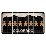 Colorado Black|White Mountains Cut License Plate Strips (Set of 8) Gingerbread Man
