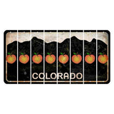 Colorado Black|White Mountains Cut License Plate Strips (Set of 8) Peach