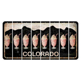 Colorado Black|White Mountains Cut License Plate Strips (Set of 8) Milkshake