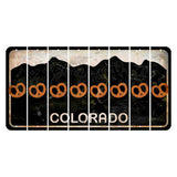 Colorado Black|White Mountains Cut License Plate Strips (Set of 8) Pretzel