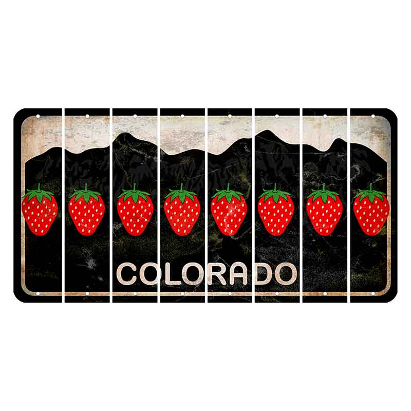 Colorado Black|White Mountains Cut License Plate Strips (Set of 8) Stethoscope