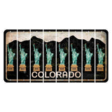 Colorado Black|White Mountains Cut License Plate Strips (Set of 8) State Silhouette