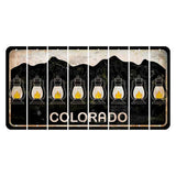 Colorado Black|White Mountains Cut License Plate Strips (Set of 8) Lantern