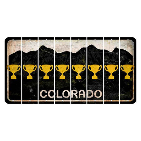 Colorado Black|White Mountains Cut License Plate Strips (Set of 8) Train
