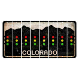Colorado Black|White Mountains Cut License Plate Strips (Set of 8) Tractor