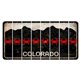 Colorado Black|White Mountains Cut License Plate Strips (Set of 8) Crab