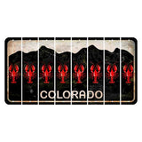 Colorado Black|White Mountains Cut License Plate Strips (Set of 8) Lobster