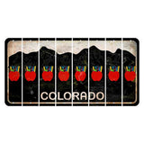 Colorado Black|White Mountains Cut License Plate Strips (Set of 8) Swordfish