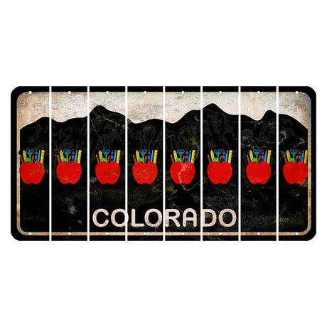 Colorado Black|White Mountains Cut License Plate Strips (Set of 8) Swordfish