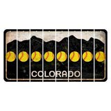 Colorado Black|White Mountains Cut License Plate Strips (Set of 8) Softball