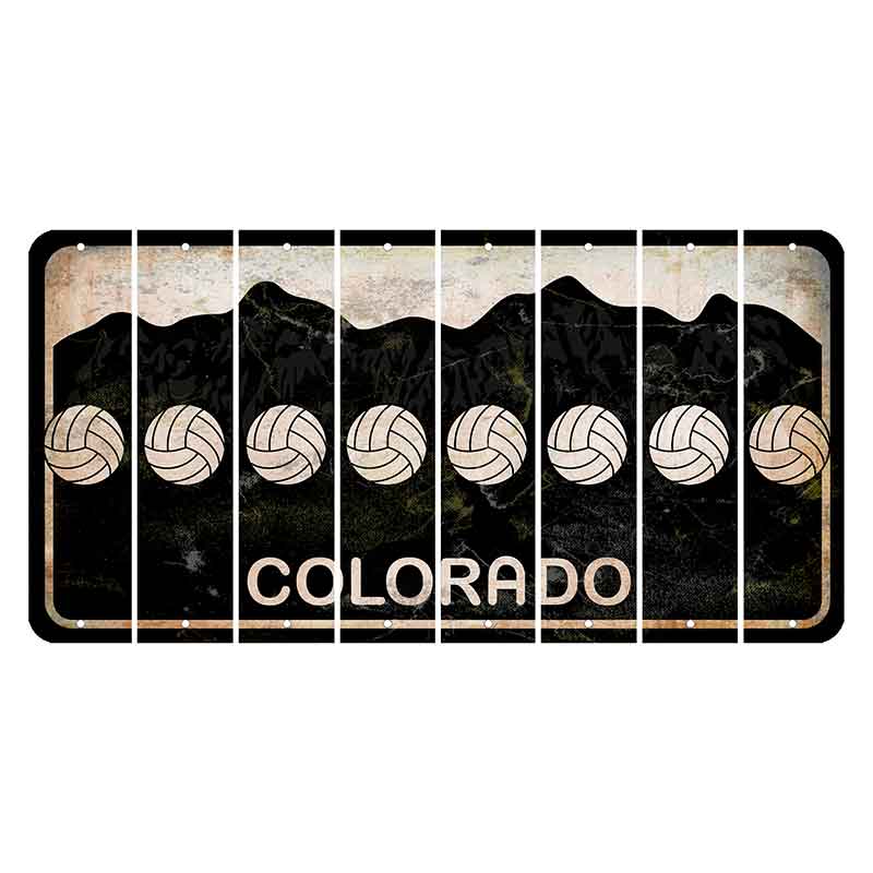 Colorado Black|White Mountains Cut License Plate Strips (Set of 8) Trophy