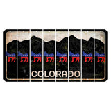 Colorado Black|White Mountains Cut License Plate Strips (Set of 8) Democrat