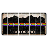 Colorado Black|White Mountains Cut License Plate Strips (Set of 8) LGBTQ Flag