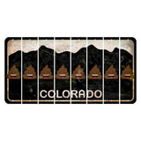 Colorado Black|White Mountains Cut License Plate Strips (Set of 8) Emoji - Poop