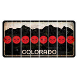 Colorado Black|White Mountains Cut License Plate Strips (Set of 8) Emoji - Angry