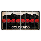 Colorado Black|White Mountains Cut License Plate Strips (Set of 8) Emoji - Pissed