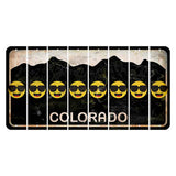 Colorado Black|White Mountains Cut License Plate Strips (Set of 8) Emoji - Shades
