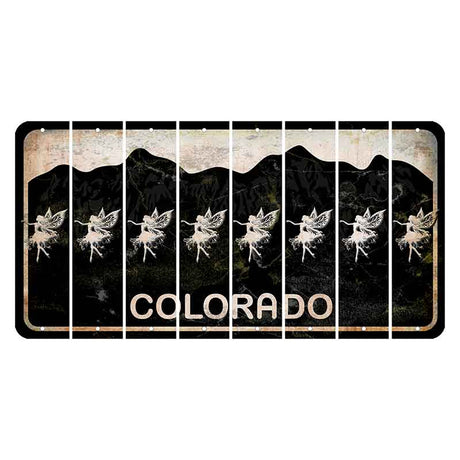 Colorado Black|White Mountains Cut License Plate Strips (Set of 8) Fairy