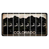 Colorado Black|White Mountains Cut License Plate Strips (Set of 8) Scorpion
