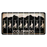 Colorado Black|White Mountains Cut License Plate Strips (Set of 8) Monkey