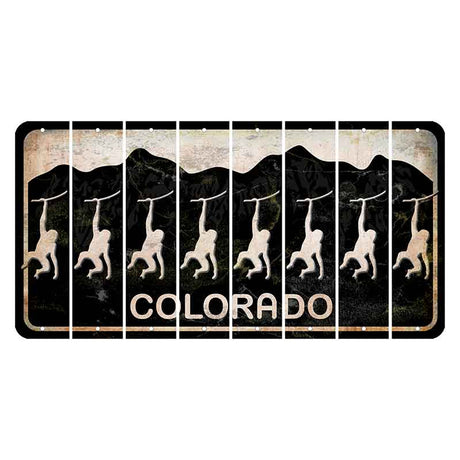 Colorado Black|White Mountains Cut License Plate Strips (Set of 8) Monkey