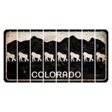 Colorado Black|White Mountains Cut License Plate Strips (Set of 8) Gorilla