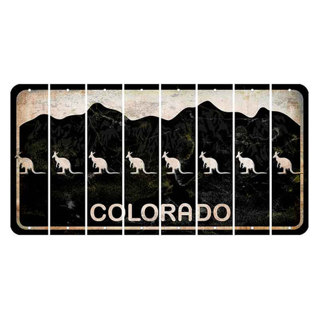 Colorado Black|White Mountains Cut License Plate Strips (Set of 8) Kangaroo