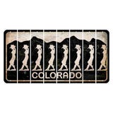 Colorado Black|White Mountains Cut License Plate Strips (Set of 8) Cowgirl - Leaning