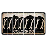 Colorado Black|White Mountains Cut License Plate Strips (Set of 8) Wrecking Ball Crane