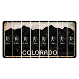 Colorado Black|White Mountains Cut License Plate Strips (Set of 8) Zodiac Sign - Leo