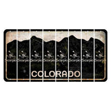 Colorado Black|White Mountains Cut License Plate Strips (Set of 8) Zodiac Sign - Sagittarius