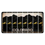 Colorado Black|White Mountains Cut License Plate Strips (Set of 8) Backhoe