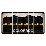 Colorado Black|White Mountains Cut License Plate Strips (Set of 8) Forklift