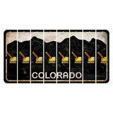 Colorado Black|White Mountains Cut License Plate Strips (Set of 8) Witches Hat