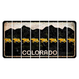Colorado Black|White Mountains Cut License Plate Strips (Set of 8) Dump Truck
