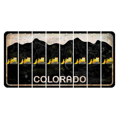 Colorado Black|White Mountains Cut License Plate Strips (Set of 8) Dozer