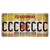 Colorado Denver Firefighter Cut License Plate Strips (Set of 8) C