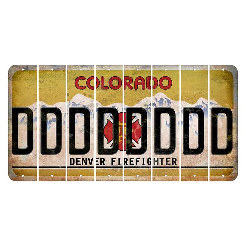 Colorado Denver Firefighter Cut License Plate Strips (Set of 8) D