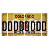 Colorado Denver Firefighter Cut License Plate Strips (Set of 8) D
