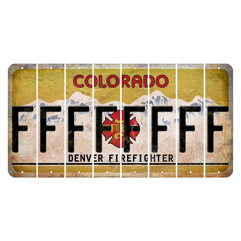 Colorado Denver Firefighter Cut License Plate Strips (Set of 8) F