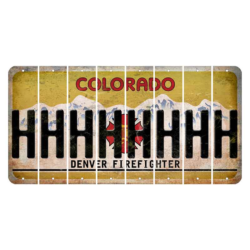 Colorado Denver Firefighter Cut License Plate Strips (Set of 8) H