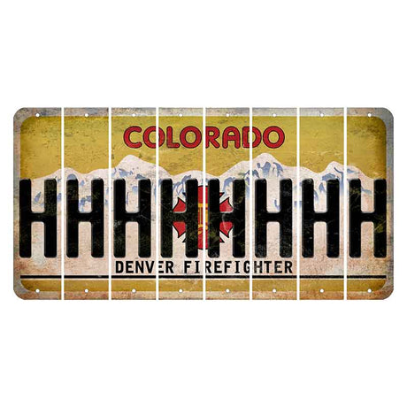 Colorado Denver Firefighter Cut License Plate Strips (Set of 8) H