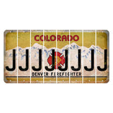 Colorado Denver Firefighter Cut License Plate Strips (Set of 8) J
