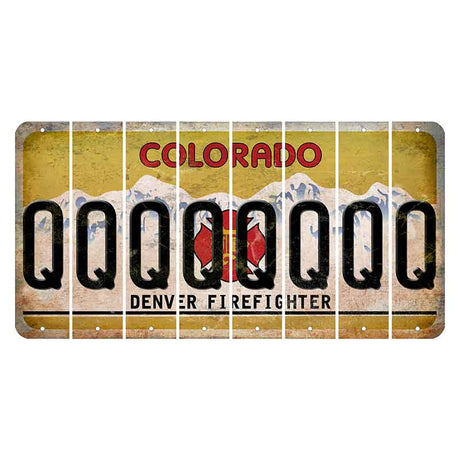 Colorado Denver Firefighter Cut License Plate Strips (Set of 8) Q