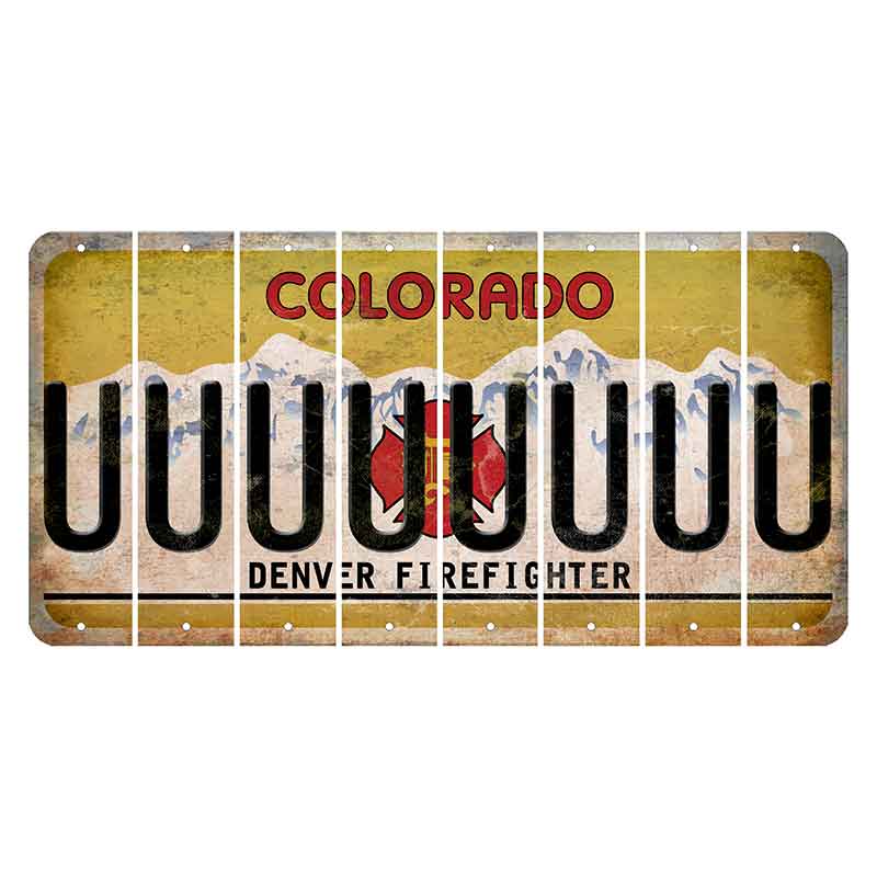 Colorado Denver Firefighter Cut License Plate Strips (Set of 8) U