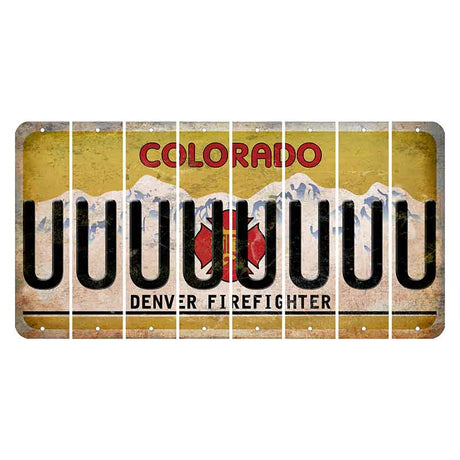 Colorado Denver Firefighter Cut License Plate Strips (Set of 8) U